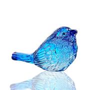 H&D HYALINE & DORA Figurines d'oiseau en verre bleu - Cadeaux pour amoureux des oiseaux, femmes, figurine en cristal en verre d'animal, à collectionner pour décor de tablette à domicile