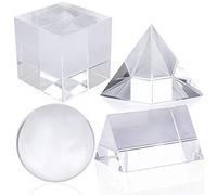 H&D Hyaline & Dora K9 Lot de 4 prismes de photographie optique en cristal 50 mm Boule de cristal Cube Prisme Pyramide