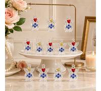 H&D HYALINE & DORA Lot de 12 décorations en forme d'ange en verre - Décoration à suspendre - Cadeau de Saint-Valentin pour décoration romantique de la maison, fiançailles et fête