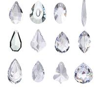 H&D HYALINE & DORA Lot de 24 pendentifs à Suspendre en Forme de Larme - Cristal Clair Suncatcher - Prisme à accrocher à Un Chandelier ou à Une Lampe pour décorer