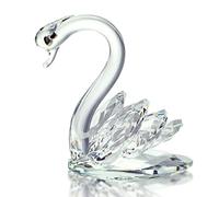 H&D HYALINE & DORA Ornement de Cygne en Cristal, Presse-papiers Figurine Animale en Verre pour Décoration de Table de Mariage Cadeau à Collectionner