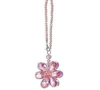 H&D Hyaline&Dora - Pendentif de rétroviseur de voiture en forme de fleur en cristal à suspendre - Accessoires de voiture pour femme - Rose