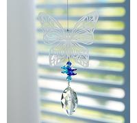 H & D HYALINE & DORA pendentif en cristal arc-en-ciel fait à la main suspendus en métal papillon fenêtre/maison/décor de jardin