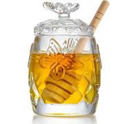 H&D HYALINE & DORA - Pot à miel en cristal transparent avec spatule et couvercle - 125 ml - Pour la cuisine à la maison