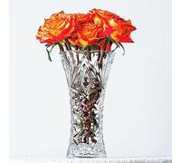 H&D HYALINE & DORA Vase à fleurs en verre en forme de tournesol, épaissi, en cristal transparent, cadeau pour les amateurs de fleurs, 28,5 x 15,5 cm