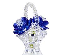 H&D Hyaline&Dora Vase Presse-Papiers en Cristal Rose Bleu, Ornement en Verre à Collectionner pour La Décoration de Bureau à Domicile