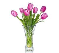 H&D HYALINE & DORA Vases en verre épais de 22,9 cm pour fleurs, 1 kg, grand vase à fleurs pour centres de table, réception de mariage, décoration d'intérieur, cadeau de pendaison de crémaillère