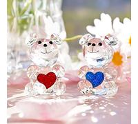 H&D Lot de 2 Figurines Presse-Papiers en Cristal -Collection Ours , Plastique, multicolore
