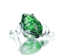H&D Small Crystal Frog Figurine Collection Paperweight Table Centerpiece Ornament(Green)