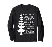 H.D. Thoreau T-Shirt avec Dictons de Motivation Walk in The Woods Manche Longue