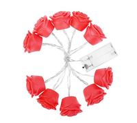 H.Eternal Guirlande lumineuse de Noël en forme de rose avec 10 LED Blanc chaud - Rouge -