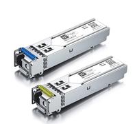 H!Fiber.com 1.25G SFP Bidi Transceiver, 1000Base-BIDI 1550nm/1310nm SMF, a Paar Single-Mode SFP Modul, BIS zu 2~3 km, für Cisco, Ubiquiti UniFi, Mikrotik, D-Link, Supermicro, Netgear and More