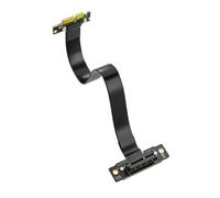 H!Fiber.com Câble d'extension PCle 3.0 X1 mâle vers femelle, 180° à 90°, cavalier d'extension PCIe pour carte graphique, 20 cm/0,66 ft