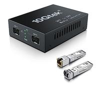 H!Fiber.com Convertisseur de média 10 Gigabit Ethernet, 10G SFP+ vers RJ45 Fibre vers cuivre, avec Un émetteur-récepteur SFP+ (10GBase-LR, 10km,monomode) et Un émetteur-récepteur RJ45(10GBase-T,30m)