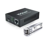 H!Fiber.com Convertisseur de média Gigabit Ethernet, 1.25G SFP vers RJ45 Fibre vers cuivre, avec Un émetteur-récepteur SFP (1000Base-SX, 550m, multimode)