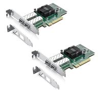 H!Fiber Lot de 2 cartes réseau 10 Go SFP+ PCI-E avec puce Intel 82599ES, double ports SFP+, comparé à Intel X520-DA2 (E10G42BTDA), PCIe X8, adaptateur réseau Ethernet LAN compatible Windows/Linux