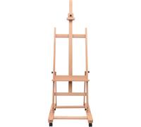 H-Frame Chevalet avec roues en bois grand 175-240cm hauteur réglable toile support pour enfants adultes