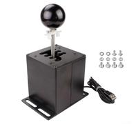 H Gear Shifter Sim Racing Accessoire de jeu pour Logitech G29 G27 G25 PC USB 7 vitesses Plastique Alliage d'aluminium Noir (6 vitesses + R-HB039)