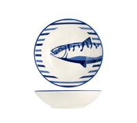 H&H 12 Assiettes Creuses Puerto En Grès Décorées 20,5 Cm