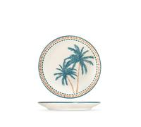 H&H 12 Assiettes Fruits Haiti En Faïence Décorée 19,5 Cm