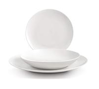 H&H 18 pièces de vaisselle Hollywood en New Bone China Coupe blanc