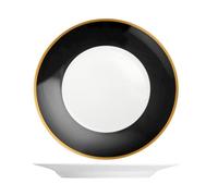 H&h 2 Assiettes Rondes Onyx En Porcelaine