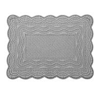 H&H 4 Sets De Nappes En Coton Matelassées En Gris Uni 45x33 Lavage À