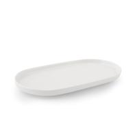 H&H 6 Assiettes Madrid En Porcelaine Blanche Forme Ovale 31x17,5 Cm