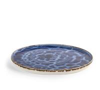 H&H 6 Assiettes Plates Cobalt En Porcelaine Dure Avec Bord Renforcé Diamètre Cm