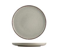 H&H 6 Assiettes Plates Pearl En Porcelaine Couleur Grise 27 Cm