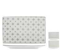 H&H 6 Assiettes Plates Rectangulaires Nora en Porcelaine Décorée cm