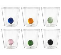H&h 6 Lunettes Verre Borosilicate Avec Miniature Forme Sphère Couleurs Assorties