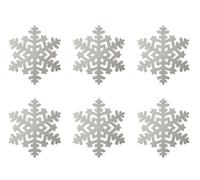 H&H 6 Sous-Verres En Feutre Pailleté En Forme De Flocon De Neige 38 Cm