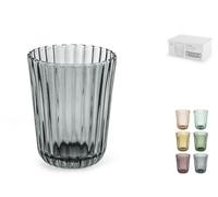 H&H 6 Verres Emily En Verre Coloré Rayé CC 240
