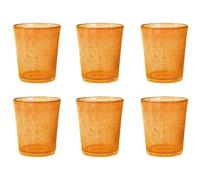 H&H 6 Verres Giada En Verre Couleur Orange Clair Cl 32