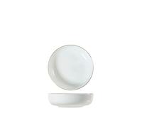 H&H 7312255 Pearl Set de 6 tasses en porcelaine blanche, bord fil doré, 15 cm, design élégant et moderne