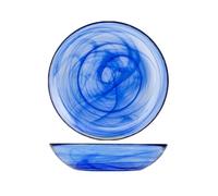H&H 7629002 Assiette Verre Fonds, 21 cm, Bleu