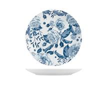 H&H 9303701 Assiette plate Rose Bleu, Porcelaine Décorée, 27 cm, Porcelain