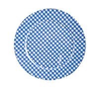 H&H Aile Dessous de Plat Rond, Design Carreaux, 33 cm, Plastique, Bleu
