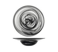 H&H alabastro set 4 zwarte pastaborden, glas, cm29