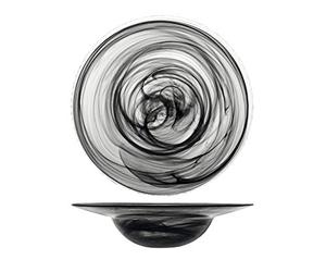 H&H alabastro set 4 zwarte pastaborden, glas, cm29