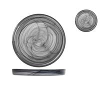 H&H albasten set 6 borden, glas, zwart, 21xh2.5cm