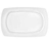 H&h Assiette En Porcelaine Kana Ovale 35 Cm Vaisselle Blanche