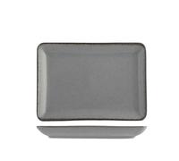 H&H Assiettes Rectangulaires Pearl En Porcelaine Couleur Grise Cm 13x18