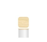 H&H Barattolo En Verre Borosilicate Rayé Avec Bouchon En Bois Bambou Lt 0,85