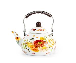 H&H Bollitore Fall Blossom In Smalto Decorato Lt 2,5