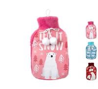 H&H Borsa Acqua calda in Gomma bilamellata Con copri Borsa in Pile decoro Warn Winter assortito lt 1,8