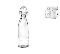 H&H Bouteille Coste avec Bouchon Mécanique, Verre, Transparent, 0,5 L, Medium