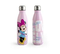 H&H Bouteille thermique en acier inoxydable Minnie Comeback - 500 ml, double paroi, bouchon hermétique, garde au chaud pendant 12 heures et au froid pendant 6 heures, design en relief