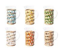 H&H Brocca In Vetro Con Intreccio Di Paglia Lt 1,4